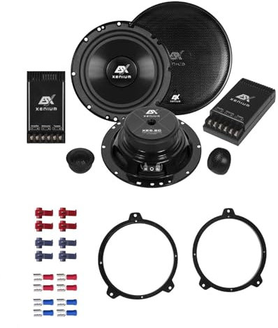 ESX XE 6.2C Lautsprecher mit Einbauset passend für BMW 3er Coupe (E46) 1996-2006 Türen vorne/hinten 400 Watt 165mm 2 Wege Kompo