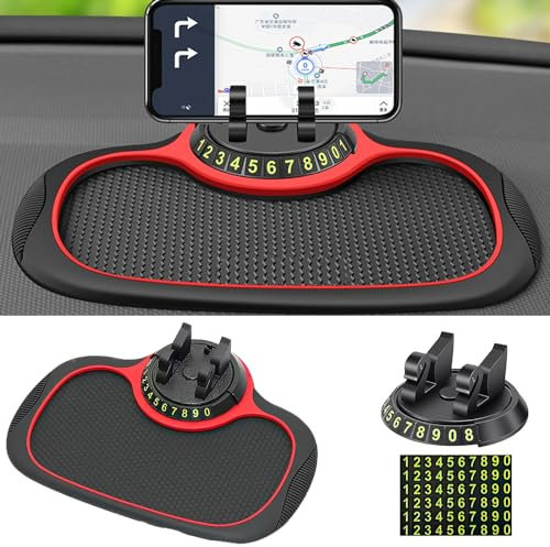 Multifunction Car Anti-Slip Mat Auto Phone Holder, Universal Multifunction Car Dashboard Mat with Phone Holder in Car, Anti-Slip Universal Phone Holder with Extra Large Pad for Phones Keys Gadgets