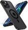 ORETECH Coque pour iPhone 12 Pro Max avec 2 Verre Trempé Protection écran, Etui Translucide Mat Arrière Housse Antichoc Coque Magnétique pour iPhone 12 Pro Max Case 6.7 Noir