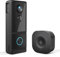 BYRANKE Caméra de sonnette vidéo sans fil avec carillon sans fil, WiFi 2,4 GHz, audio bidirectionnel, détection de mouvement PIR AI, compatible avec Alexa, alerte en temps réel pour la sécurité à