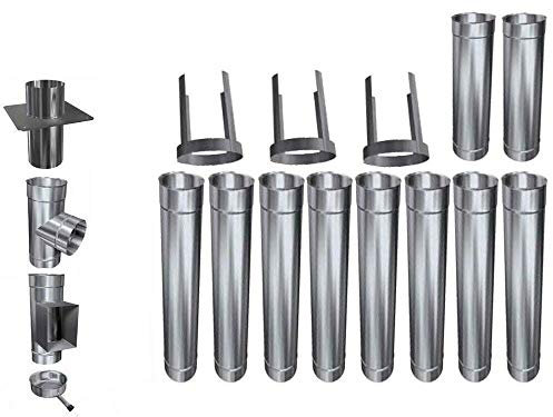 Schornstein Sanierung Einwandig Ø 130 Bausatz Höhe 6,5-9,5 m 7,5 m 0,5 mm