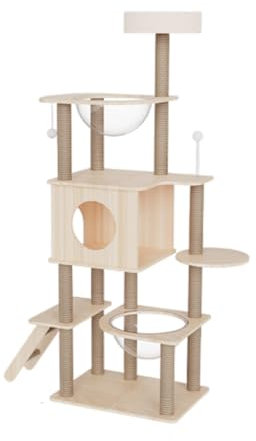 OYWEHECE Kratzbaum, Katzenklettergerüst, Katzenbaum, Katzenraumkapsel, Katzenkratzbaum, Stabiles und Verschleißfestes Katzennest, Katzenturm,B