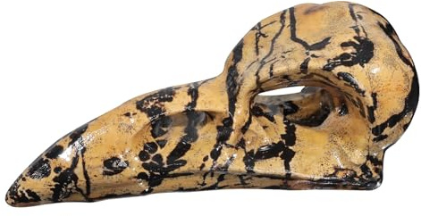 Nupuyai Rabenschädel Figur Raben Totenkopf Edelstein Tischdeko | Grasblume Jaspis Rabenschädel, Wicca Altar Deko, Rabe Edelstein Figur für Zuhause Büro, Sammlerstück Geschenke