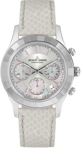JACQUES LEMANS Damenuhr Venice Lederarmband Chronograph 1-2151B