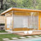 Transparente Kunststoffplane mit Ösen, 3,8 m x 4,5 m, 0,35 mm dick, wasserdichte Outdoor-Vorhänge für Veranda, Pergola, Wärmedämmung und Wetterschutz
