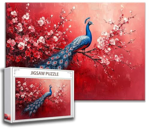 2000 Piece Jigsaw Puzzles for Adults, Peacock Jigsaw Puzzle for Adults, Animal Puzzle for Men 100 x 70 cm, Challenge Impossible Puzzle, 2025 Wooden Puzzle with Packaging for Home Decoration Gifts O-5