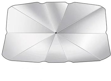 SQIFBA Auto Sonnenblende Für Tesla Für Model 3/ Y/S/X Roadster Cybertruck Auto Sonnenschirm Windschutzscheibe Regenschirm Auto Front Sonnenschirm Sonnenschirm Faltbare Autovorhänge(145 85 130)
