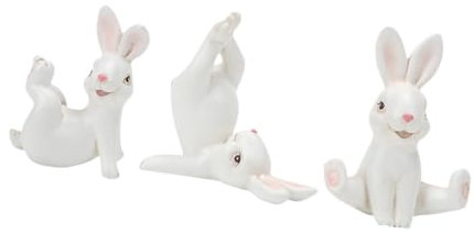 KESOTO 3X Garten Kaninchen Miniaturfiguren Moderne Gartendekor für Den Rasen des