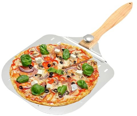 Pizzaschieber, 60x30cm Pizzaschaufel Pizzaschieber mit Großer Fläche & Abnehmbaren Griff, Profi Pizzaschaufel/Pizzastein Rechteckig, für Selbstgebackenes Pizzabrot