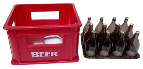 Chevnzev 1/12 Scale Bierkiste Dollhouses Miniatur Bier Box Bierflaschenmodell Figur Für Realistische Puppenhäuser Dekoration