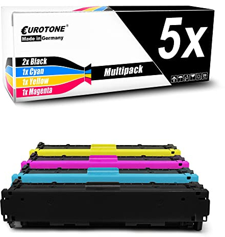 Eurotone Toner im Set 5X Toner kompatibel als Ersatz für Canon i-SENSYS LBP662 LBP663 LBP664 MF741 MF742 MF743 MF744 MF745 MF746 ersetzt 055H CKMY