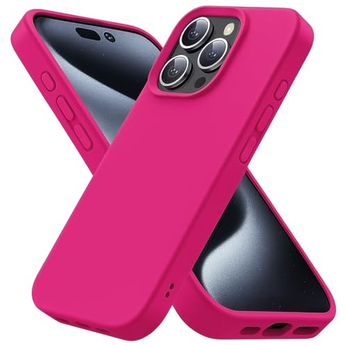POINT&GO Custodia Protettiva per iPhone 12/12 Pro in Silicone Rosa Fucsia con Fodera Interna in Microfibra Ultrasottile, Antiscivolo, Anti-impronte e Compatibile con Ricarica Wireless Protezione per