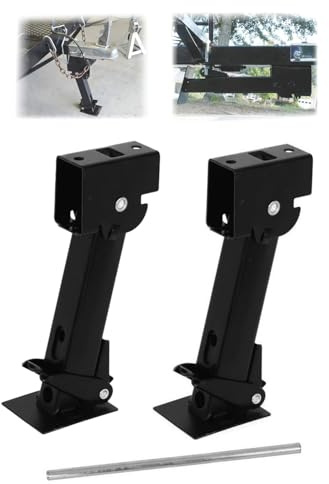 2 Pezzi Piedini Stazionamento Camper,Cric Di Parcheggio,Martinetto Stabilizzatore Per Camper,Supporto Parcheggio Martinetto Regolabile Da 650 Libbre,Adatto Per Camper,Roulotte,Ecc.(Nero)