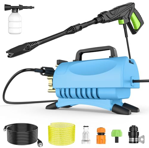 Pulitore ad alta pressione, idropulitrici ad alta pressione con motore boost da 1800 W, pressione massima 90 bar, portata massima: 7,0 l/min, angolo di uscita dell'acqua regolabile, ampia gamma di