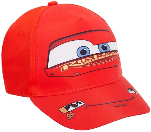Disney Cars - Cappellino da baseball per bambini Saetta McQueen con visiera, regolabile, accessorio per vestire, Rosso, Taglia unica