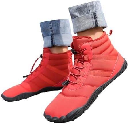 Stivaletti Texani Stivaletto Basso Donna da con Strass Scarpe Pelo Stivali Alti Fino al Ginocchio Pioggia Tacco Rosso 45