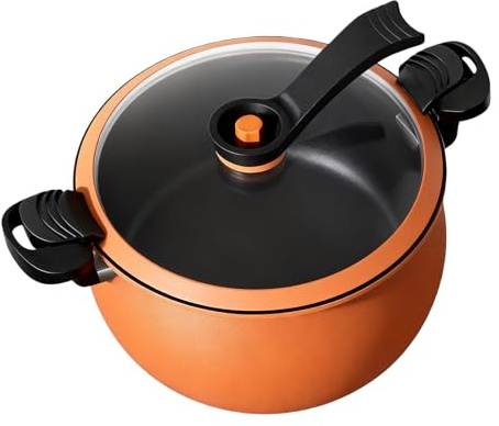 Marmite à Pression - Batterie de Cuisine Antiadhésive Grande Capacité 5L avec Couvercle Transparent - Autocuiseur en Fonte,Cuisson Vapeur, Riz, Pâtisserie, Légumineuses - Maison,