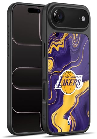 Head Case Designs Offizielle NBA Marmor-Achat Los Angeles Lakers Gel Armour Hülle [Militärischer Schutzgrad] kompatibel mit Apple iPhone 17 Air