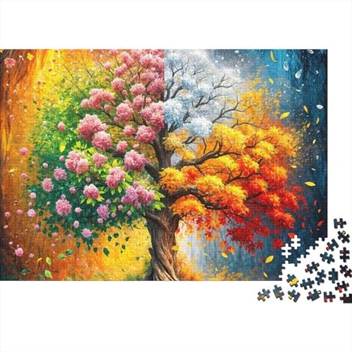Vier Jahreszeiten Baum 1000 Teile Puzzle Puzzle für Erwachsene Bunter Baum Familienspiel Beruhigung Dekoration 38x26cm/1000pcs