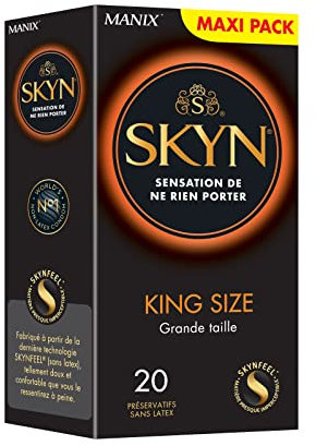 Skyn King Size (20 stuck) Latex frei Kondome, extra grosse Kondome die mit unsere Lubes verwendbar sind,