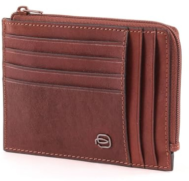 Piquadro Black Square Portamonete con 8 Alloggiamenti per Carte di Credito, 12 cm, 0.59 litri, Cuoio Tabacco