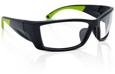Sellstrom Gafas de seguridad S72400 XP460, transparentes, antivaho, negro/verde (clasificación K & N)