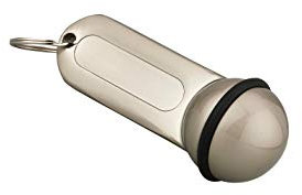 THIRARD - Porte-Clé Hôtel - Chromé Satiné - Alliage Moulé - Repérage Clés - Bague Caoutchouc - Écriture Noms - Porte-Étiquette PVC Coloré - Ø 30 mm - Gris