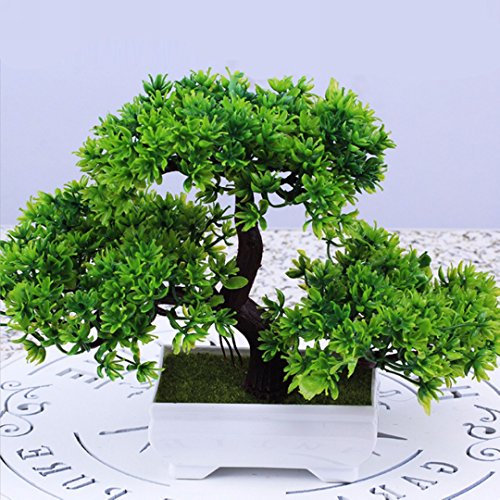 NaroFace Künstliche Bonsai Baum Pflanze für Büro Zuhause Dekoration, 18cm (Grün)
