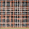 ABAKUHAUS Retro Stoff als Meterware, Weinlese-gestreifte Gitter-Kunst, Microfaser Stoff für Dekoratives Basteln, 1M (230x100cm), Orange Weiß Schwarz