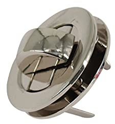 Trimming Shop Twist Turn Lock Round Shape Bag Closure Handbag Buckle Replacement Clasp Closure for DIY Leathercraft Shoulder Bag Purse Making Accessory, Silver, 35mm, 1pc