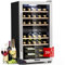 Klarstein Vinoteca 29 Botellas, Nevera Vinos de Dos Zonas Refrigeración, Nevera Expositora Vino y Cerveza, Vinoteca Interior y Exterior con Puerta de Cristal, Nevera Vino con Protección UV, 5-22°C