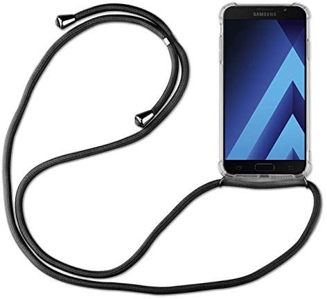 Hülle Kompatibel mit Samsung Galaxy A5 (2017) | Handykette Smartphone Halskette Hülle mit Band | Handyhülle mit Kordel zum Umhängen Kompatibel für Galaxy A5 (2017) | Schwarz