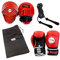 Rupla 10oz REX leather Boxing Gloves and REX leather Gel V3 Curved focus Pads Set for Muay Thai, Kickboxing, Martial Arts, Karate, MMA Training +FREE Speed Rope,+FREE Mesh Bag