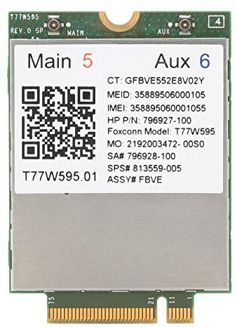 Module de Carte 4G LTE pour Ordinateur Portable Module de Modem WWAN M.2, Port NGFF 150 Mbps T77W595 Carte réseau 4G WiFi pour EliteBook 840850745755 ProBook 640650655 Elite