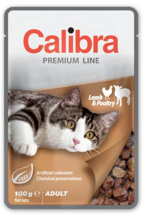 Katzenfeuchtfutter mit Lamm und Geflügel in Calibra Cat Adult Lamb And Poultry 100g