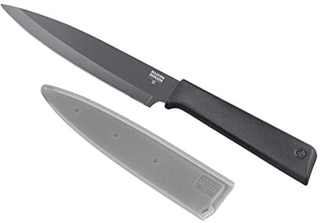 KUHN RIKON Colori+ Non-Stick Utility Knife with Safety Sheath, 23 cm, Grey