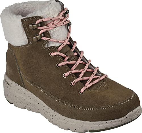 Skechers Damen Glacial Ultra-Woodsy Mode-Stiefel, Oliv/Blatt für Mich (Leaf It to Me), 39 EU
