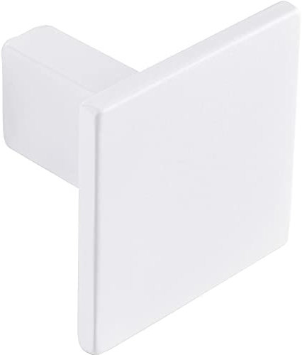 Gedotec Design Möbelknöpfe aus massivem Metall - Weiß matt | 1 Stück Schrankgriff modern | ROCK | Schrankknopf im klassik-look | Design-Knopf - 28 x 28 mm | Möbel-Knauf inkl M4 x 25 Möbelschrauben