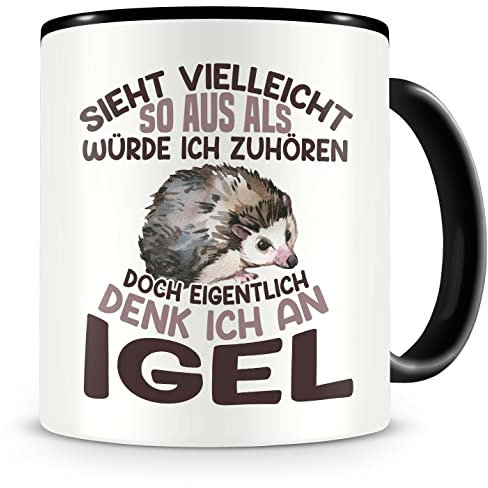 Samunshi® Igel Tasse mit Spruch Sieht vielleicht so aus Igel Geschenk für Igel Fans Kaffeetasse Lustige Tassen zum Geburtstag 300ml