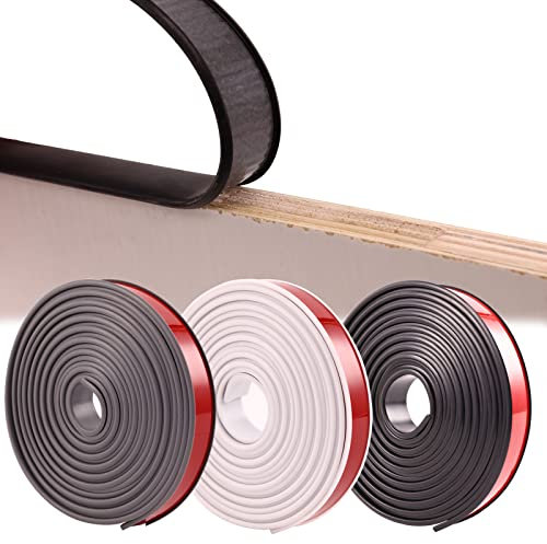 MRSHANG U-Shape Furniture Edge Banding, Self Adhesive TPE Edging Trim, Flexible Peel and Stick Veneer Edge Tape Protector, for Table, Cabinet, Shelf, Mdf (12mm*3m,Black)