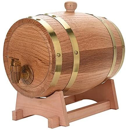 SYXL Mode Creative Vintag Eiskübel 3L, Weinfassspender aus Holz, Eichenholz, für Whisky, Bourbon, Tequila, Bier, hält EIS länger gefroren Gefroren