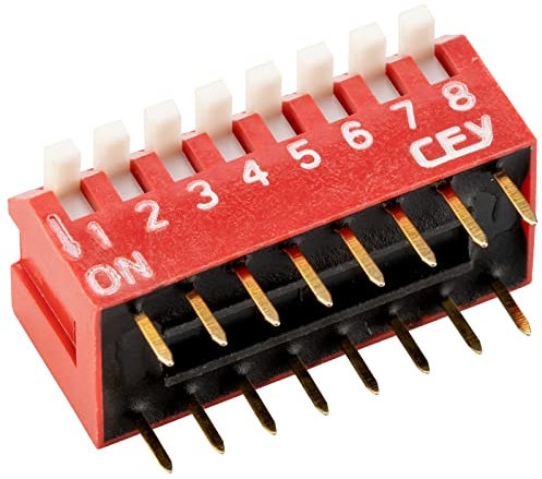 R-TECH 800034 DIL Switch, Piano Key 8-way 16-pin