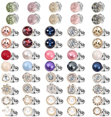 50 Pcs Boutons de Broche de Chemise Sécurité, VEGCOO Broche de Sécurité, Femmes Chemise Broche Boutons Blouse Pins Invisibles Bouton, Prévention d'Exposition Accidentelle pour Vêtements Cardigan