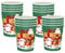Christmas Party Paper Cups,16Pcs Green Winter Snowflakes Santa,Snowman,Elk,Gingerbread Man Disposable Paper Cups Christmas Tableware Decor for Winter Holiday Birthday Xmas Party Supplies Decorations