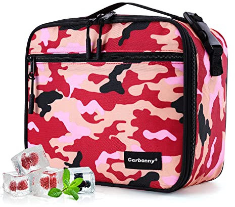 Cerbonny Small Cooler Bag Small Lunch Bag for Office School Picnic Beach, Freezable Lunch Bag Insulated Bag for Kids Adults,Leak-Proof School Lunch Box with Ice Packs