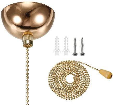PATIKIL AC 125/250V Pull Chain Switch, On-Off Hemisphere Cover for Wall Lamp Ceiling Lamp, French Gold