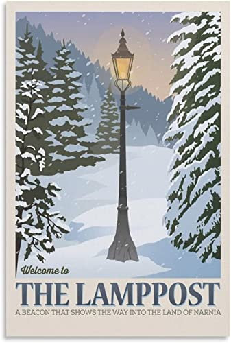 ANMAC Poster Kunstwerke 60 x 80 cm ohne Rahmen NAIKANG Die Chroniken von Narnia Der Laternenpfahl Vintage Reiseposter für moderne Familienzimmerdekoration ästhetisches Dedroom-Geschenkposter