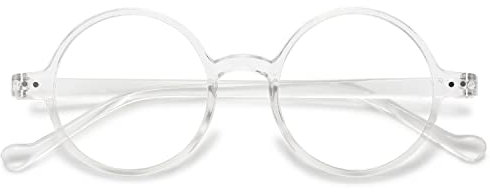 VEVESMUNDO Anti Blaulicht Lesebrille Damen Herren Runde Retro Groß Kunststoff Blaulichtfilter Lesehilf Sehhilfe Brille +1.0,+1.5,+2.0,+2.5,+3.0,+3.5,+4.0 (1 Stück Transparente Lesebrille, +1.5)