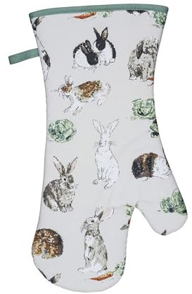 Ulster Weavers - Rabbit Gauntlet Oven Glove (37 x 20cm) - 100% Cotton - 1 Piece - Rabbit Oven Glove Heat Resistant - Washable - Bunny Oven Glove - Rabbit Kitchen Accessories - Cute Rabbit Lovers Gifts