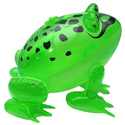 ROFRA Aufblasbarer Frosch, Aufblasbares Froschspielzeug Glühender grüner Frosch Aufblasspielzeug, Hüpfender Frosch, Party Pool Neuheit Spielzeug, Für Geburtstags Baby Dusche